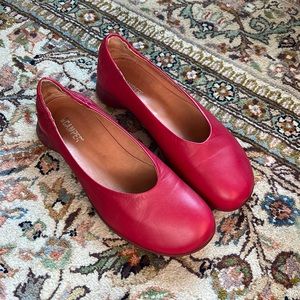 EUC red Camper leather ballet flats sz 39